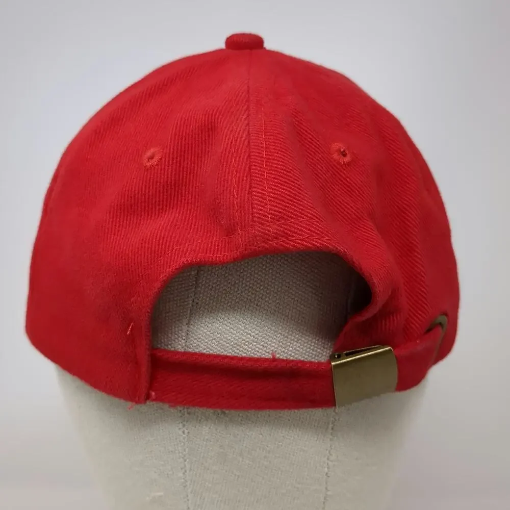 Red Baseball Cap One Size REC Fabricators Inc Embroidered Logo Slideback Hat